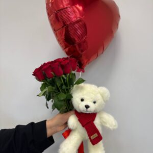 набор Кайф цветы мишка и шар